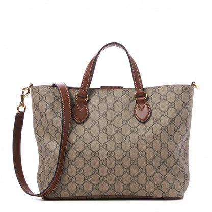 Gucci Soft GG Supreme Monogram Small Crossbody Tote Beige Cuir 1 of 8
