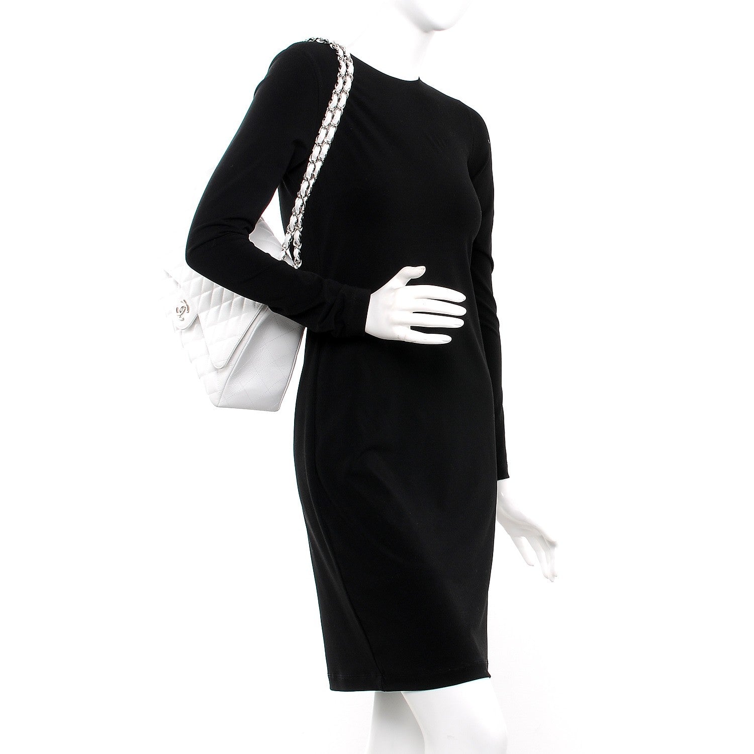 Chanel Caviar Maxi Single Flap White 3 of 13