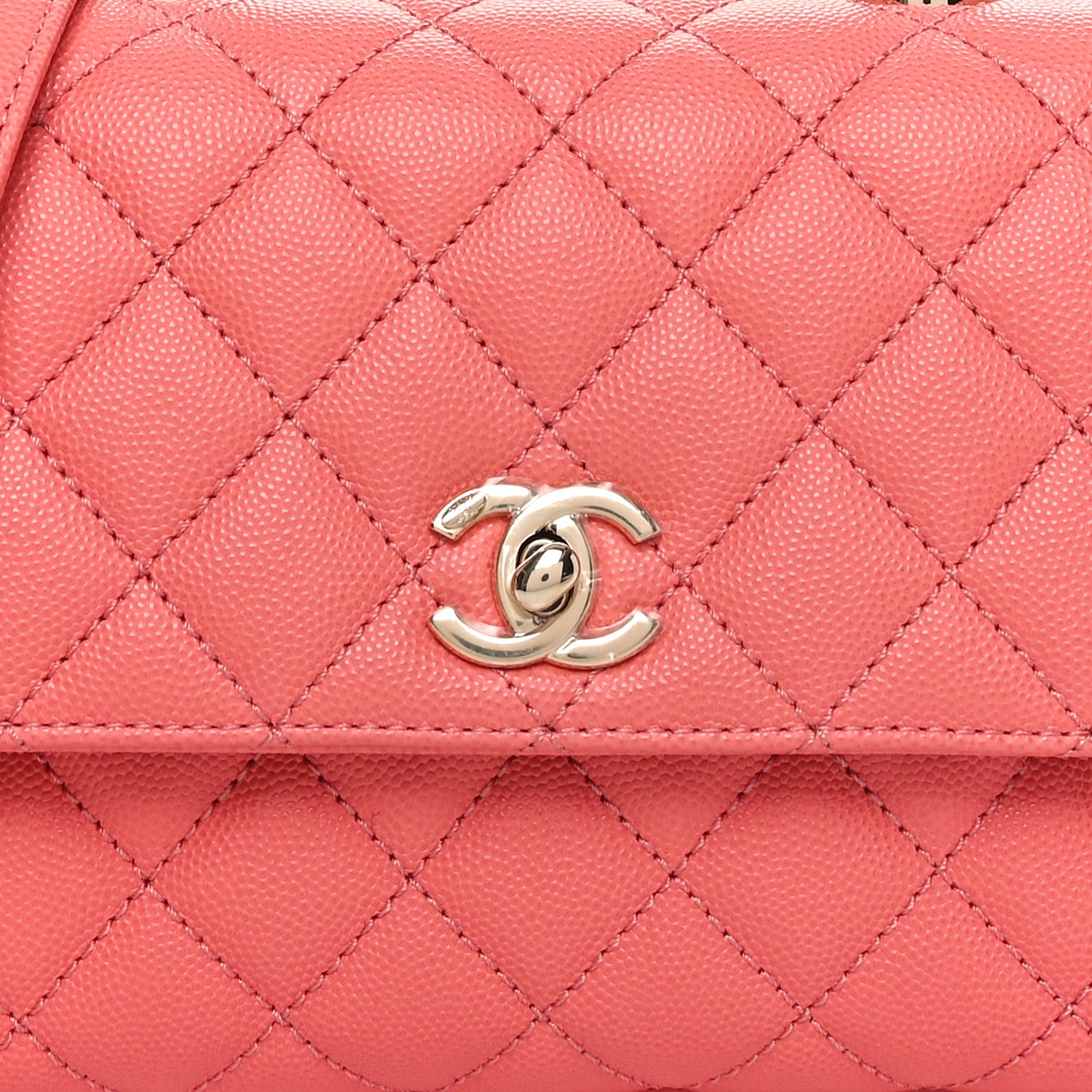 Chanel Caviar Quilted Mini Coco Handle Flap Coral 8 of 11