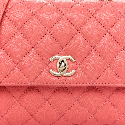 Chanel Caviar Quilted Mini Coco Handle Flap Coral 8 of 11