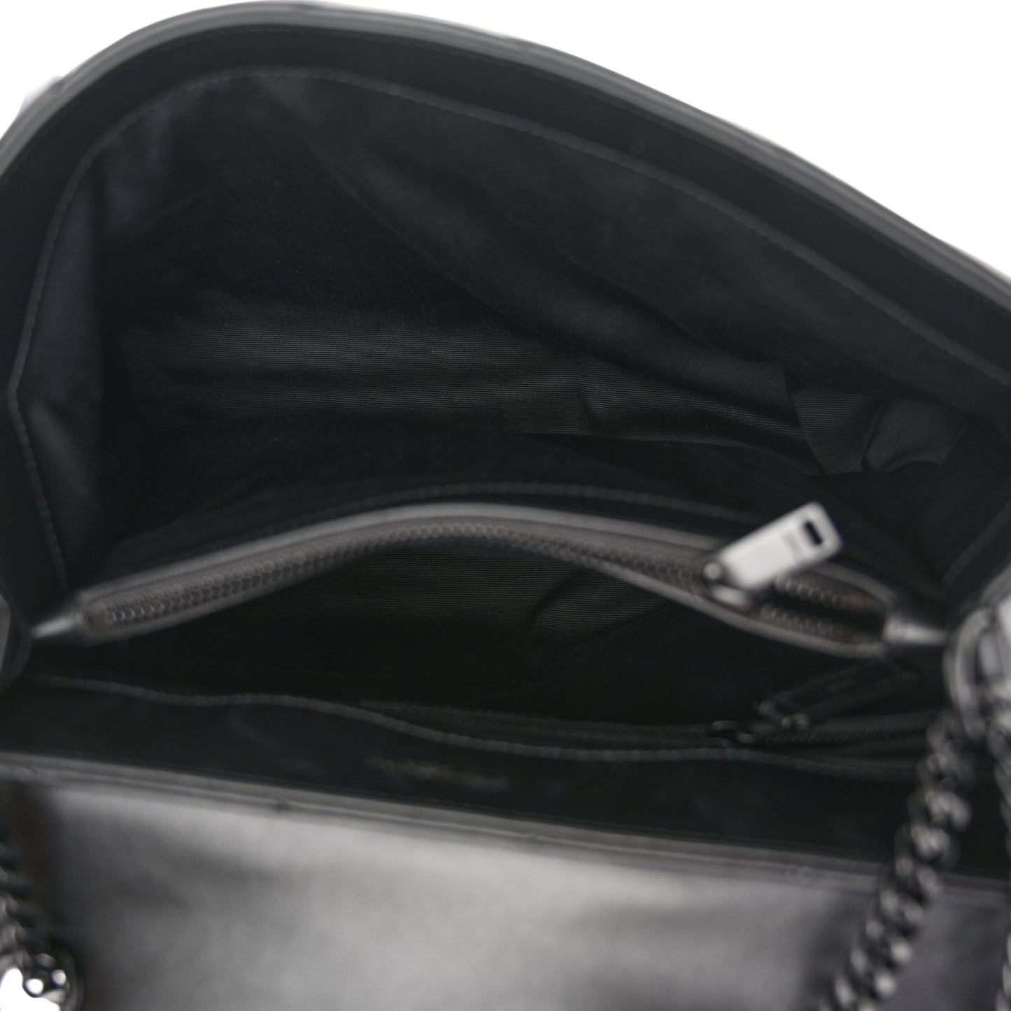 Calfskin Y Quilted Monogram Monochrome Medium Loulou Chain Satchel Black