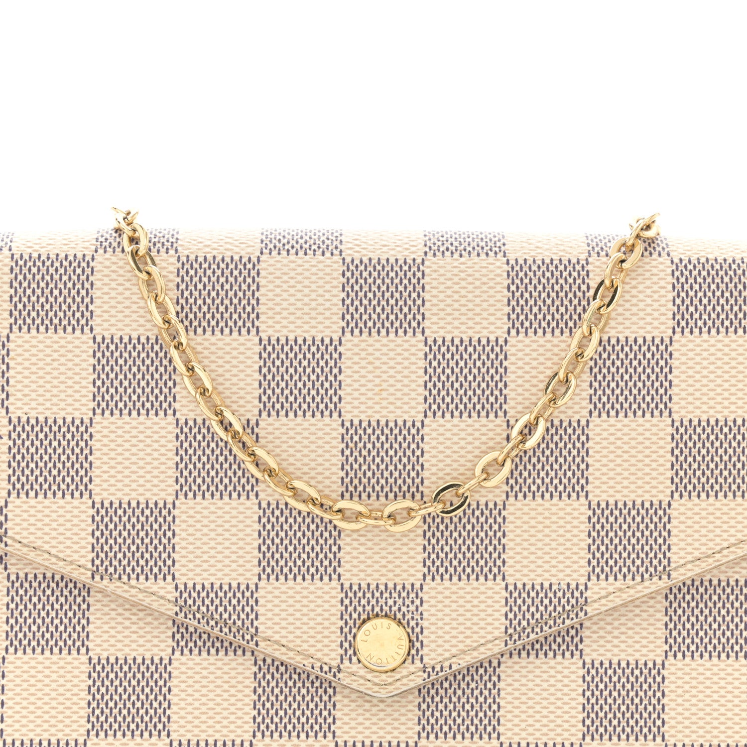 Louis Vuitton Damier Azur Pochette Felicie Chain Wallet Rose Ballerine 10 of 17