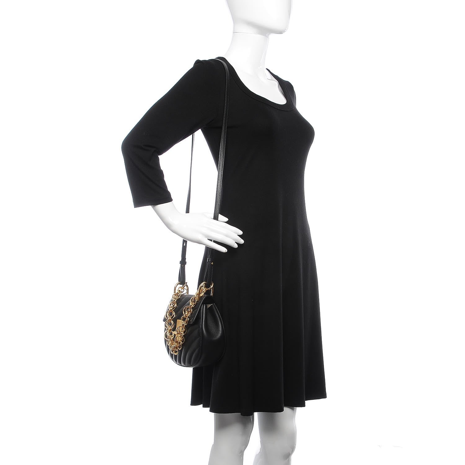 Chloe Calfskin Quilted Mini Drew Bijou Shoulder Bag Black 2 of 7