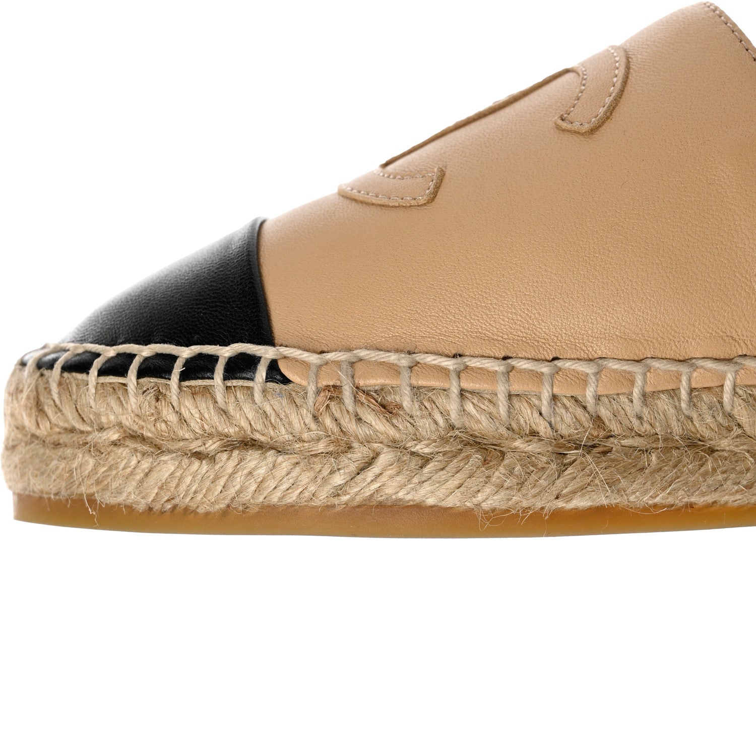Chanel Lambskin CC Espadrilles 36 Beige Black 9 of 12