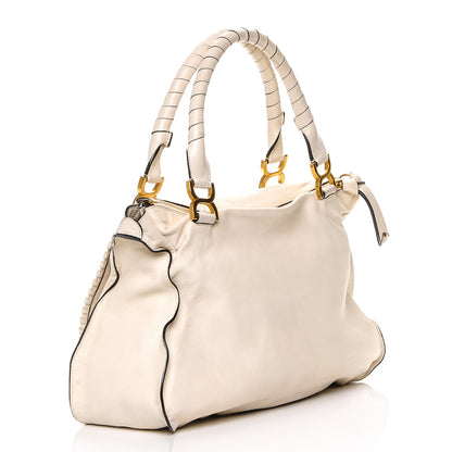 Chloe Calfskin Perforated Large Marcie Satchel Porcelain 3 of 6