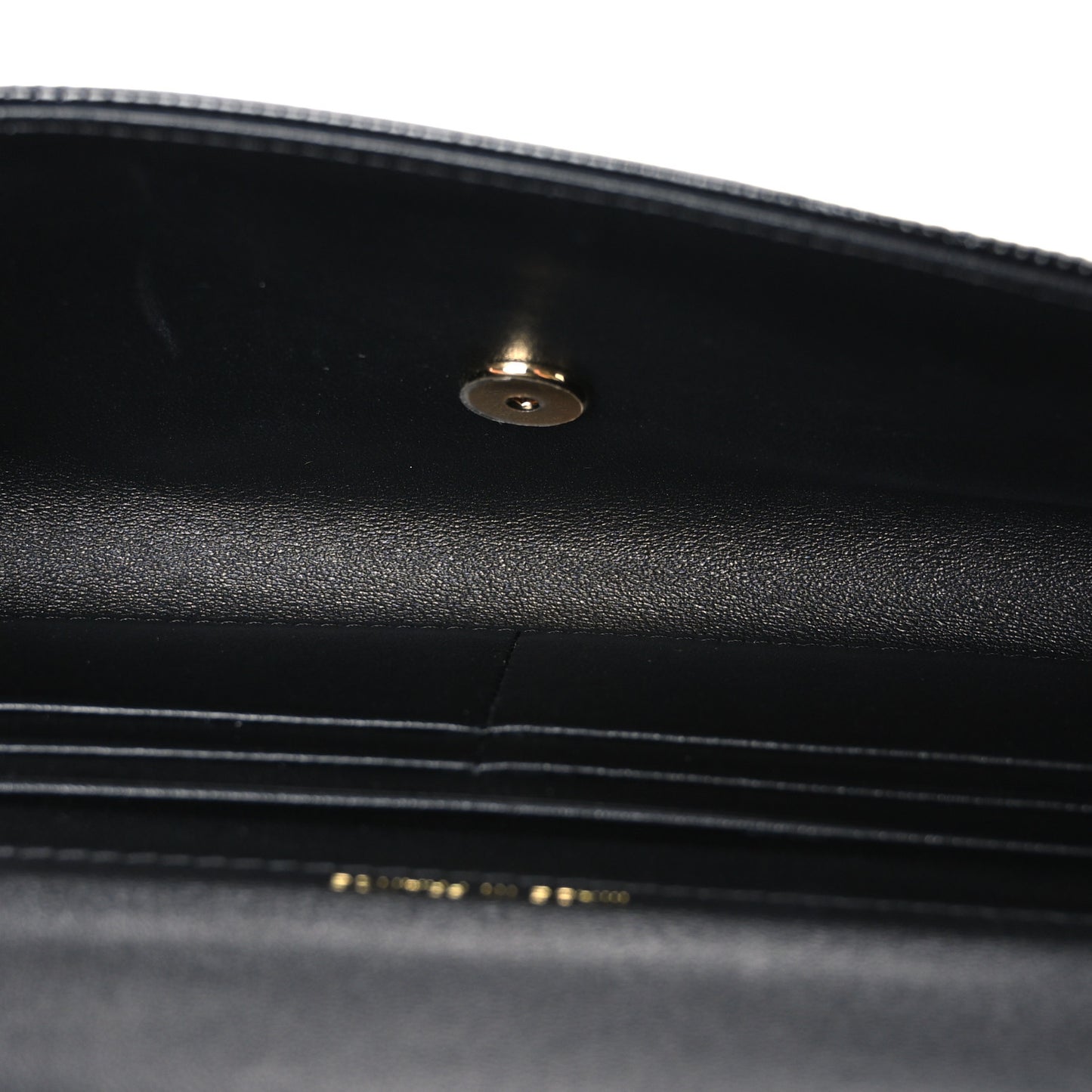 Calfskin Lizard Embossed Top Handle Long Clutch With Chain Black