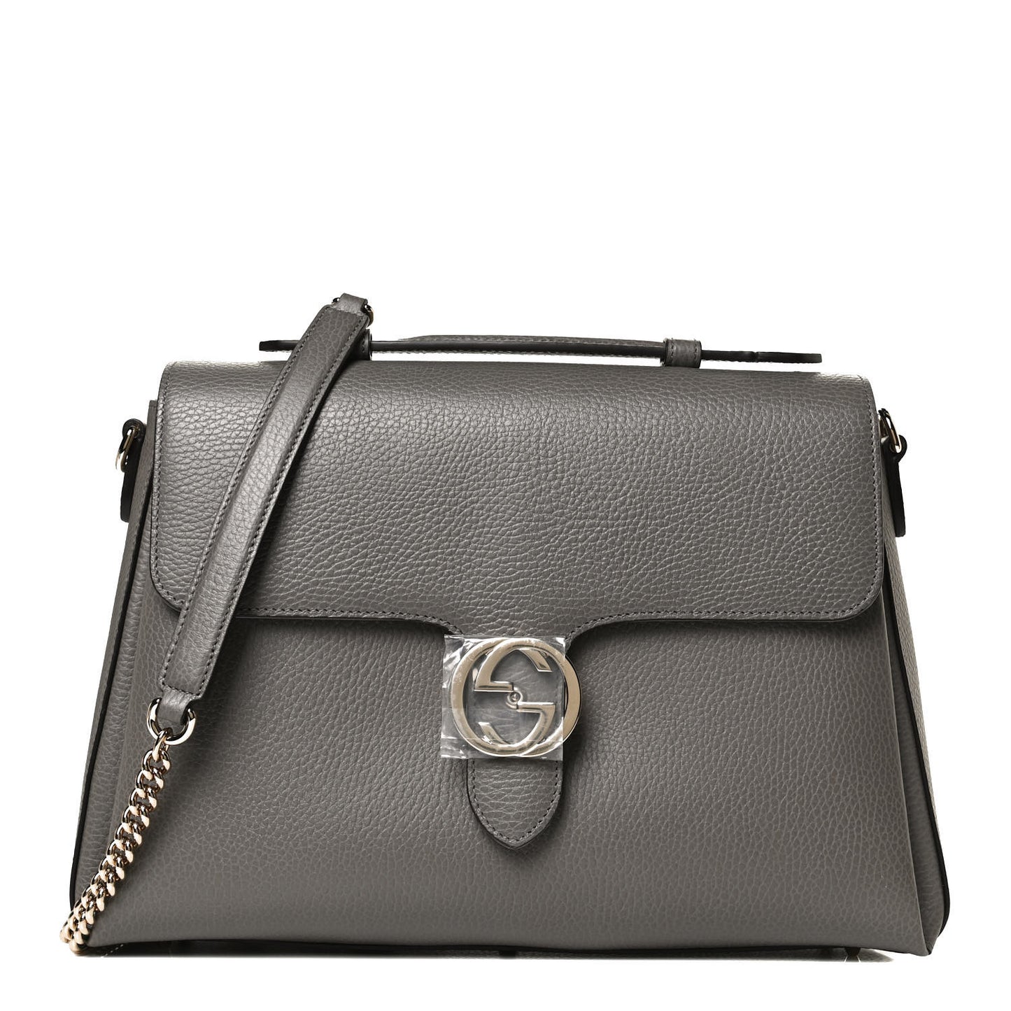 Dollar Calfskin Medium Interlocking G Top Handle Shoulder Bag Loess