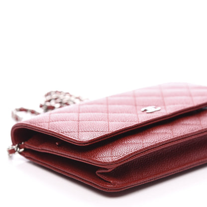 Chanel Caviar Quilted Wallet on Chain WOC Red 8 of 11