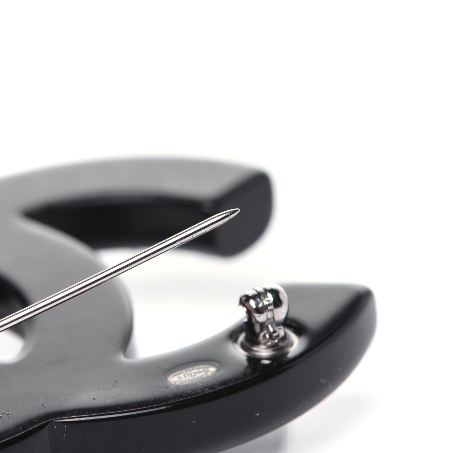 Chanel Resin Crystal CC Brooch Black 4 of 6