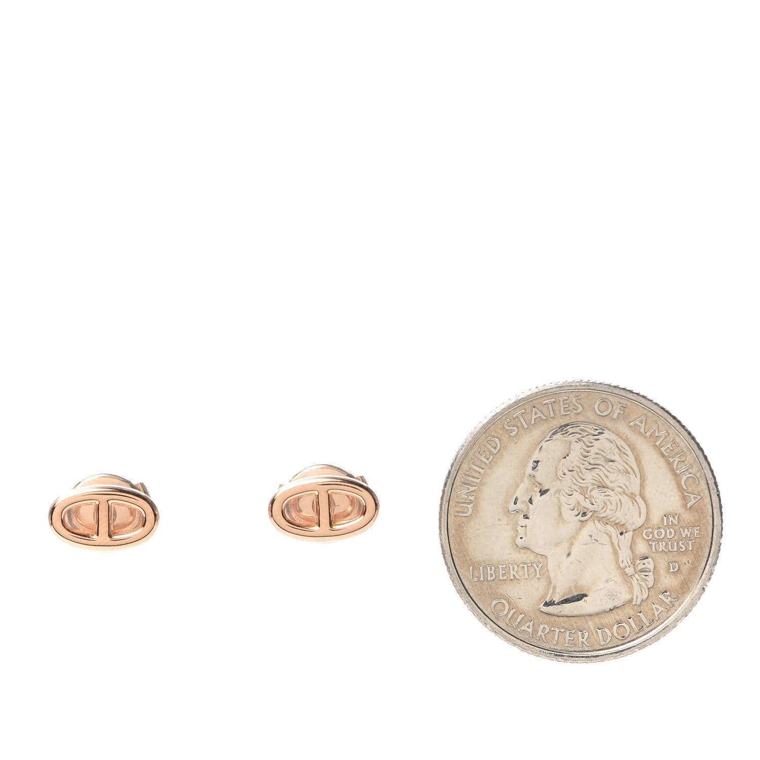 Hermes 18K Rose Gold TPM Farandole Stud Earrings 2 of 5