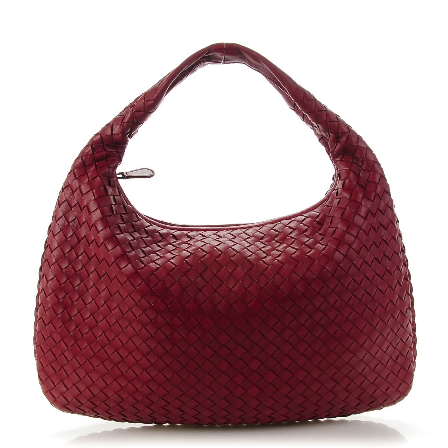 Nappa Intrecciato Medium Veneta Hobo Vermillion