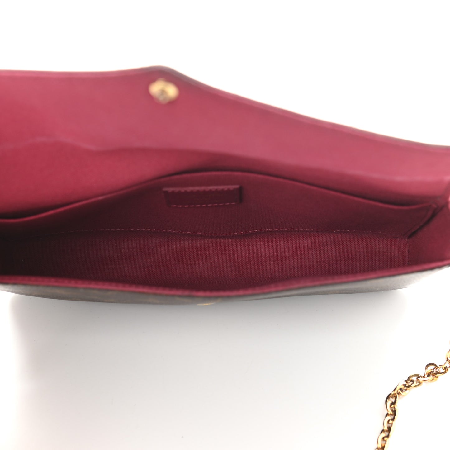Monogram Pochette Felicie Chain Wallet Fuchsia