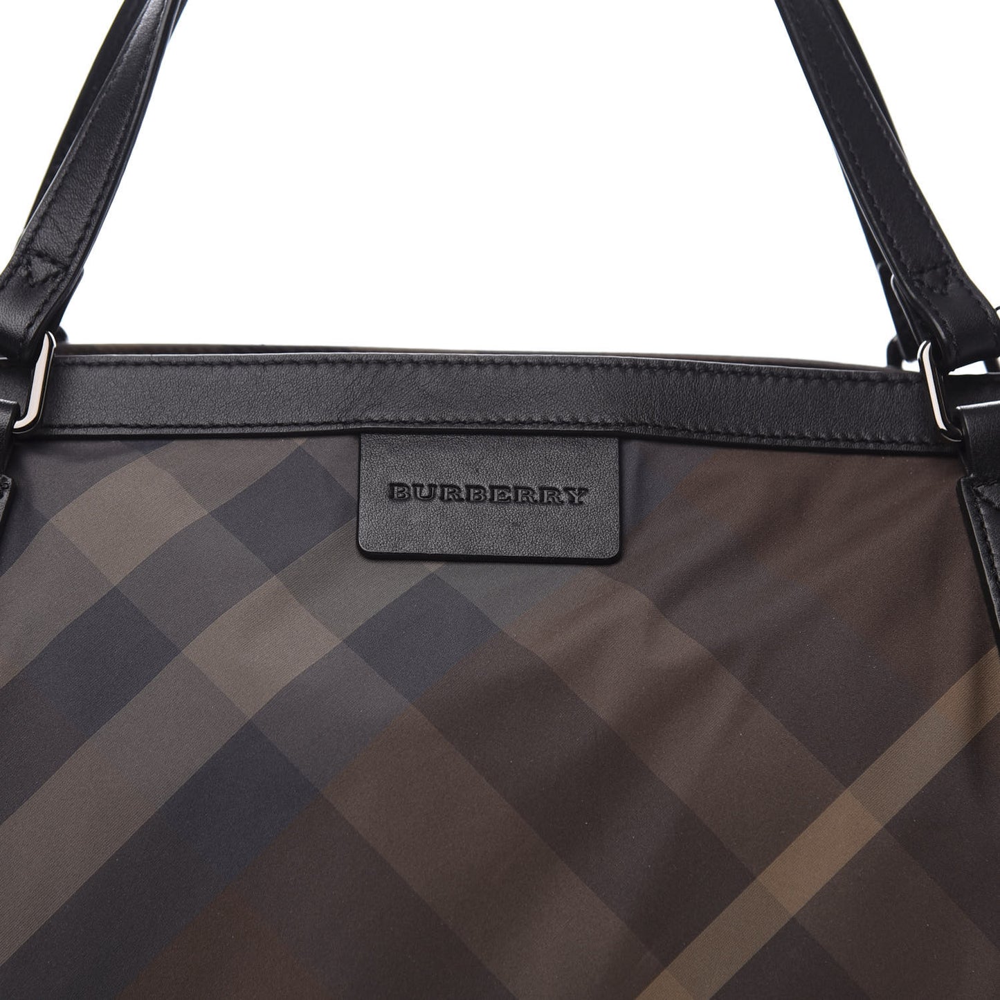 Nylon Check Small Buckleigh Packable Tote Birch Grey