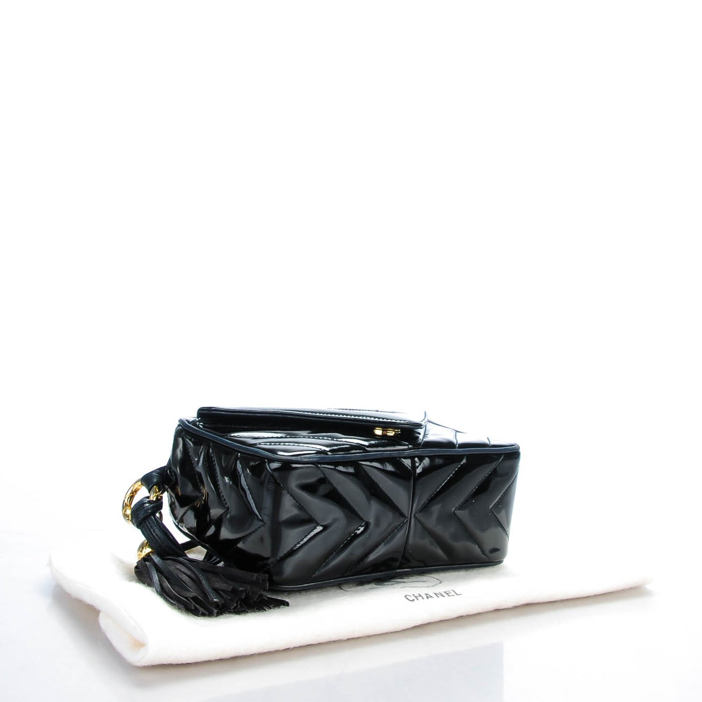 Patent Tassel Small Camera Case Black