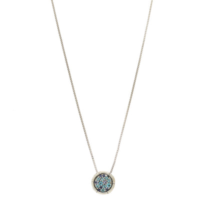 John Hardy Sterling Silver Iolite Blue Topaz Small Bamboo Round Pendant Necklace 1 of 5