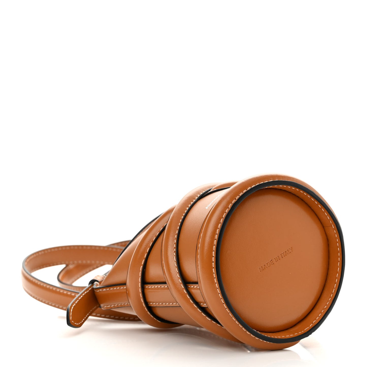 Calfskin Mini Curve Bucket Bag Tan