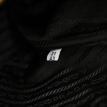 Prada Jacquard Calfskin Triangolo Symbole Embroidered Mini Triangle Double Bag Black Corda 7 of 10