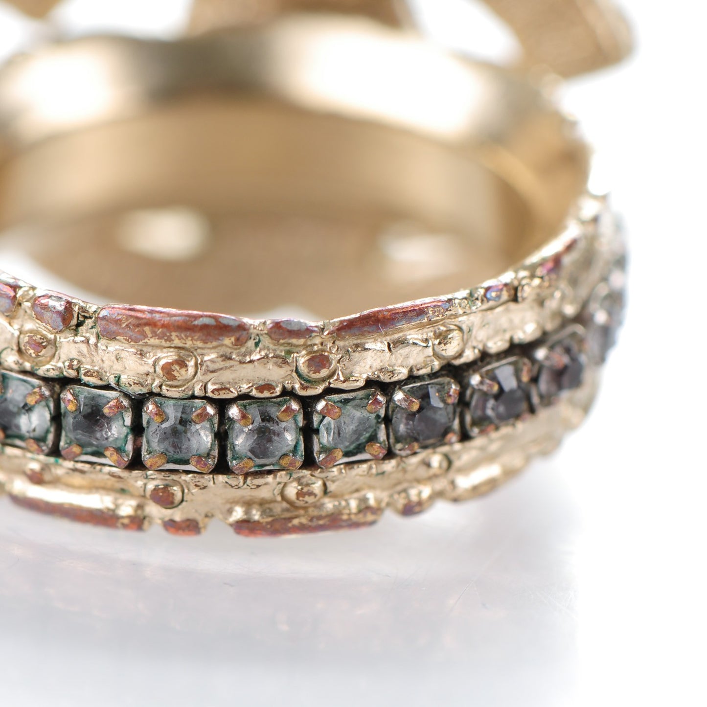 Paris Byzance Crystal CC Ring 6.5 Gold