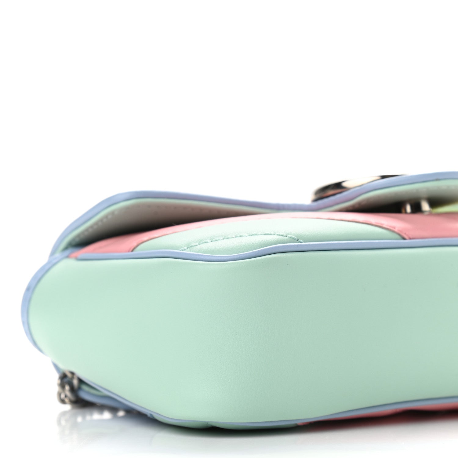 Gucci Calfskin Matelasse Diagonal Super Mini GG Marmont Shoulder Bag Multicolor Pastel 9 of 11
