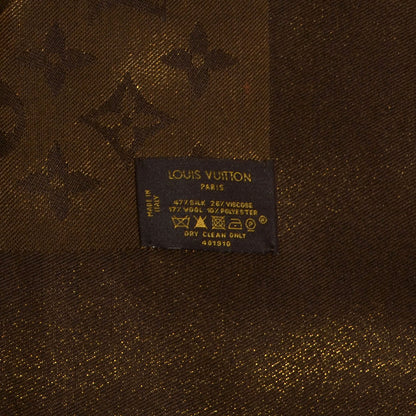 Louis Vuitton Silk Lurex Wool Monogram Shine Shawl Brown 5 of 5