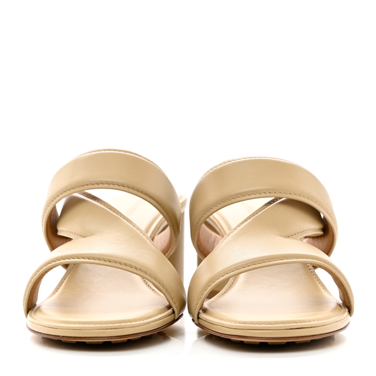 Vienna Calfskin The Band Cross Strap Mule Sandals 39 Cane Sugar