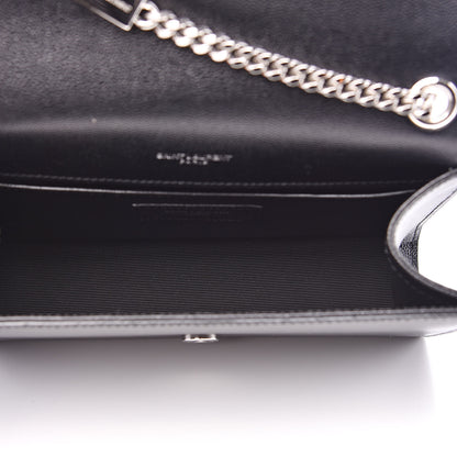 Saint Laurent Grain De Poudre Small Monogram Kate Satchel Black 5 of 9