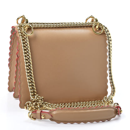 Fendi Vitello Liberty Scalloped Studded Small Kan I Shoulder Bag Miele Scuro 2 of 10