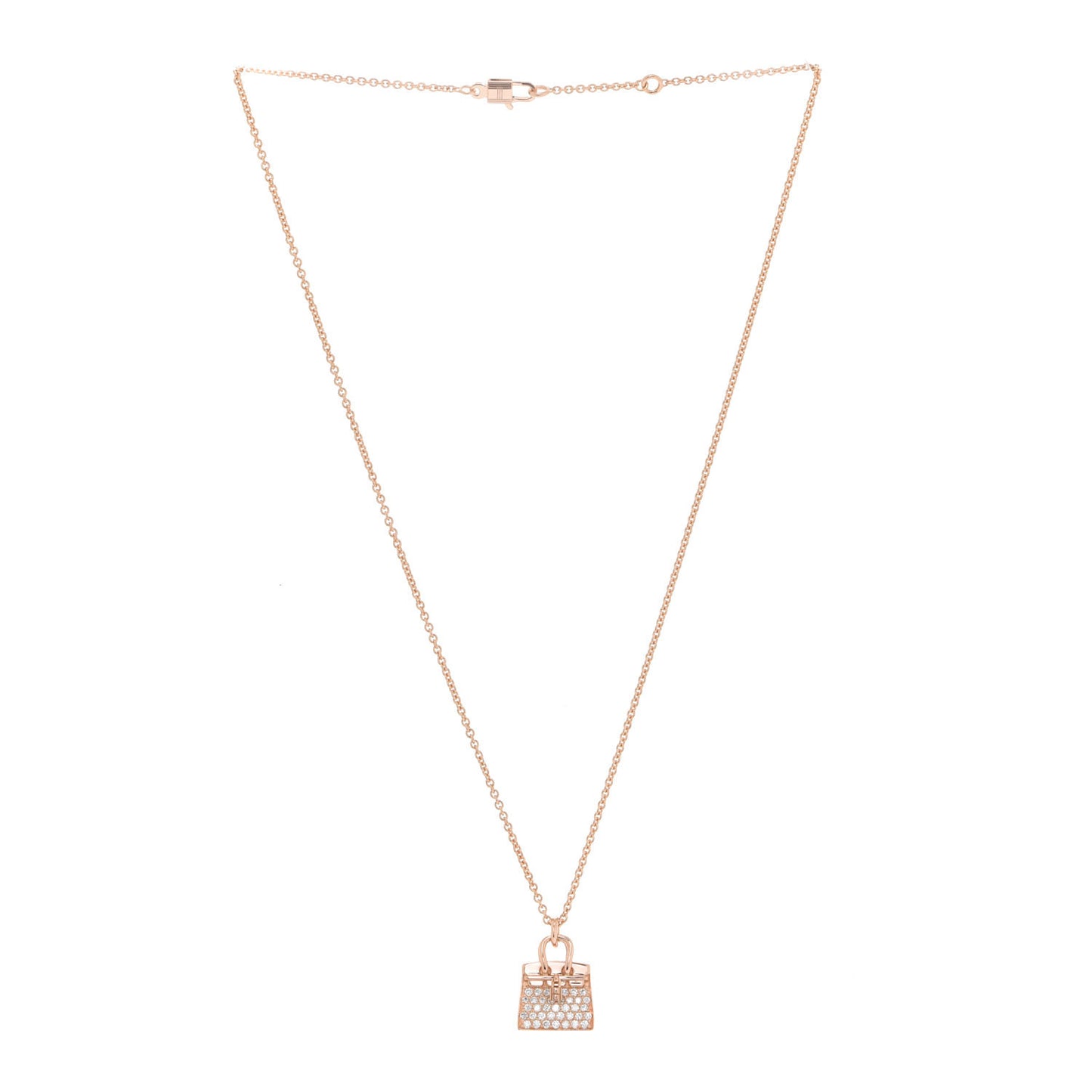 18K Rose Gold Diamond Birkin Amulettes Pendant Necklace