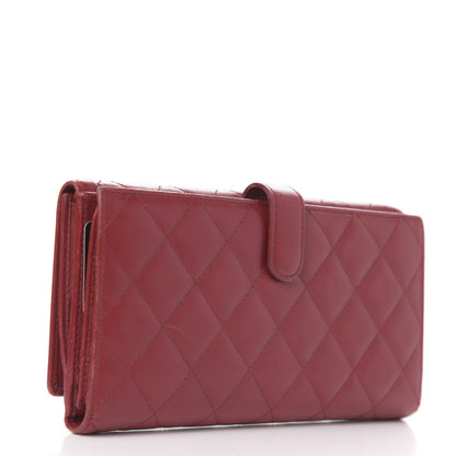 Chanel Calfskin Quilted Cambon Long Double Wallet Red 5 of 28