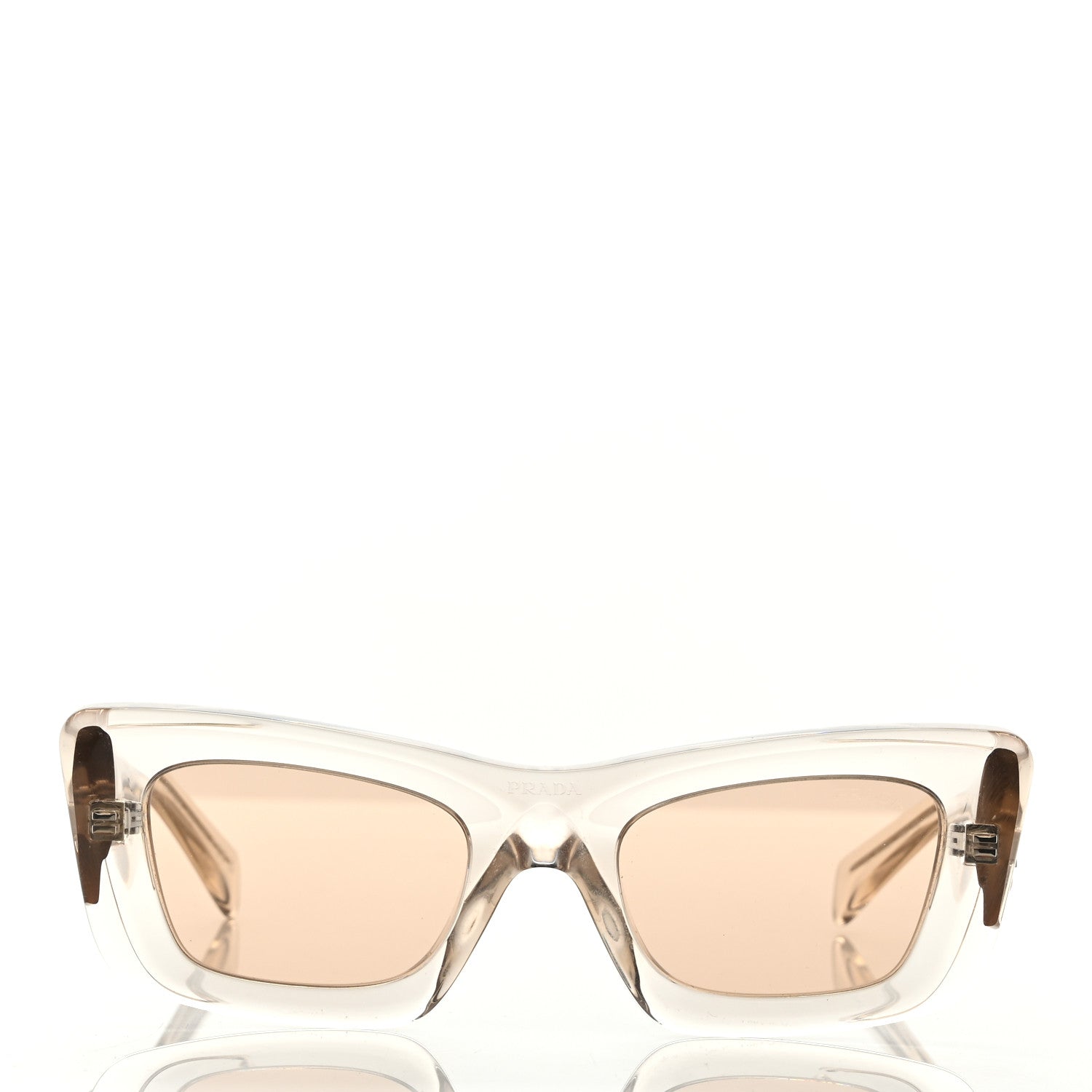 Prada Cat Eye Sunglasses SPR 13Z Transparent Beige 2 of 8