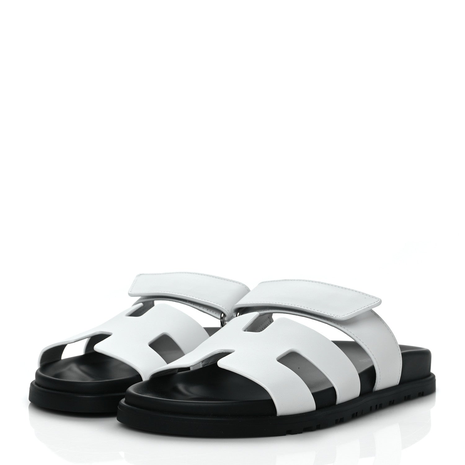 Hermes Calfskin Womens Chypre Sandals 37.5 White 3 of 9