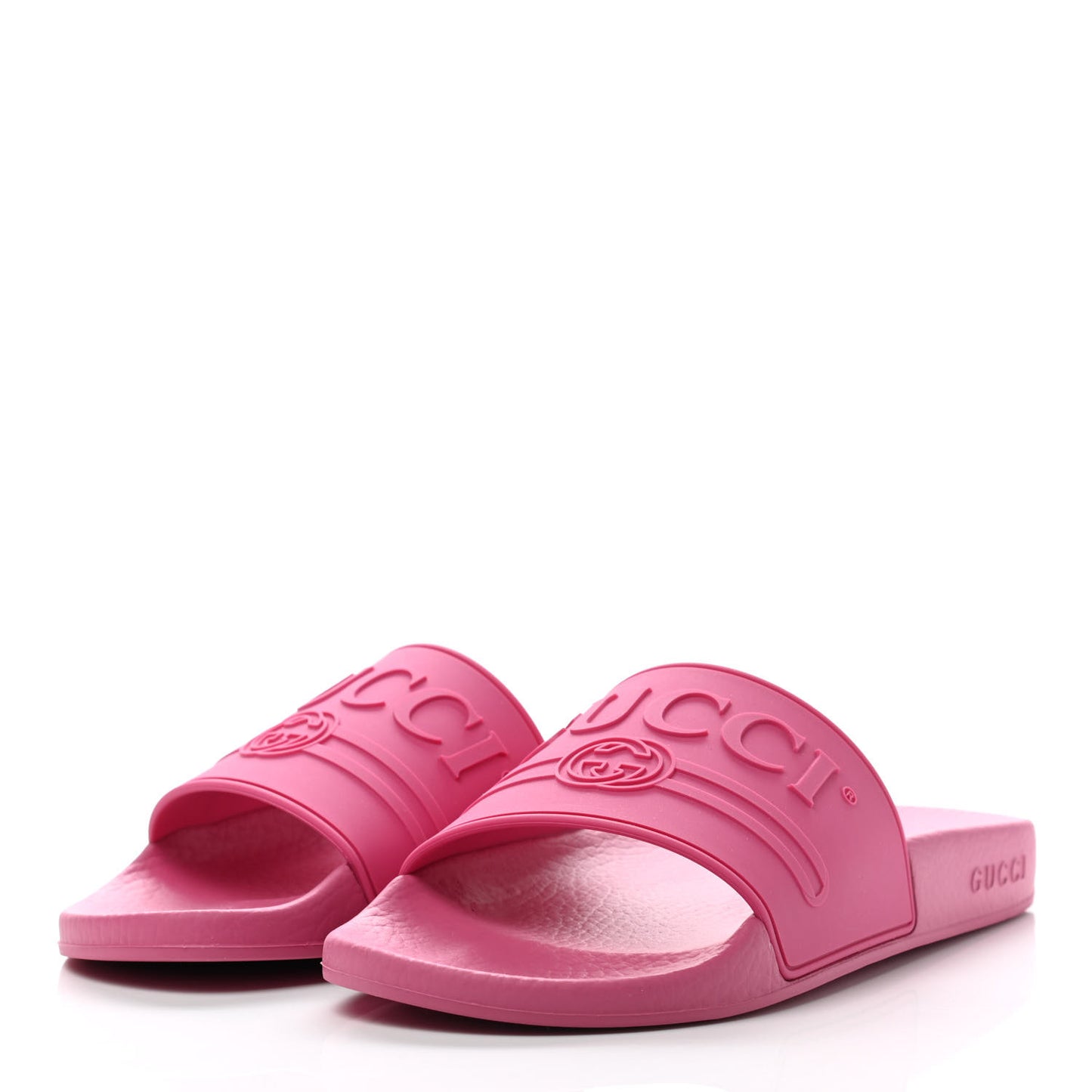 Rubber Womens Logo Slide Sandals 38 Fuchsia