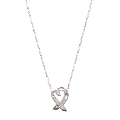 Tiffany Sterling Silver Small Paloma Picasso Loving Heart Pendant Necklace 2 of 5