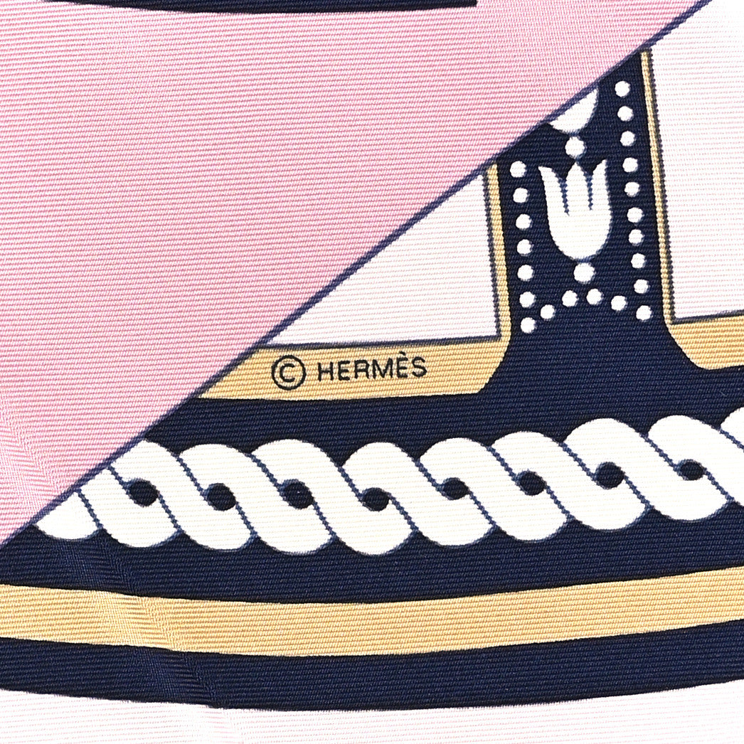 Hermes Silk La Berline Bayadere Scarf 90 Vieux Rose Rouge 4 of 5