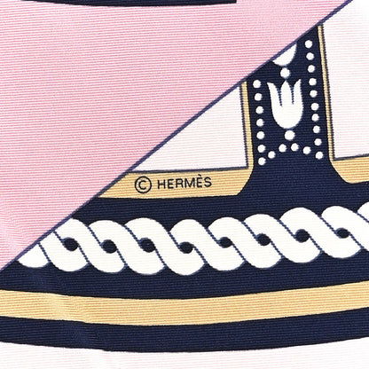 Hermes Silk La Berline Bayadere Scarf 90 Vieux Rose Rouge 4 of 5
