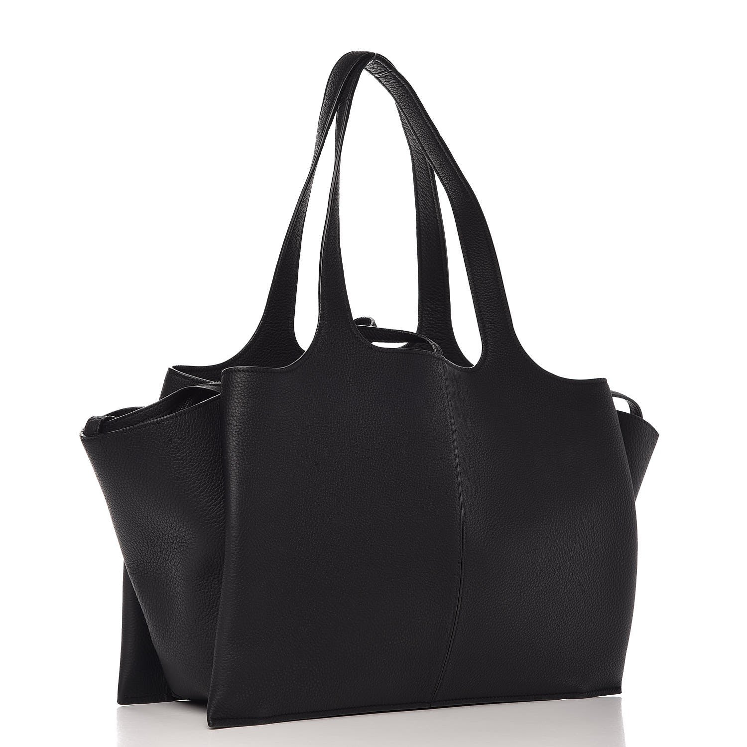 Celine Baby Grained Calfskin Medium Tri-Fold Bag Black 3 of 13