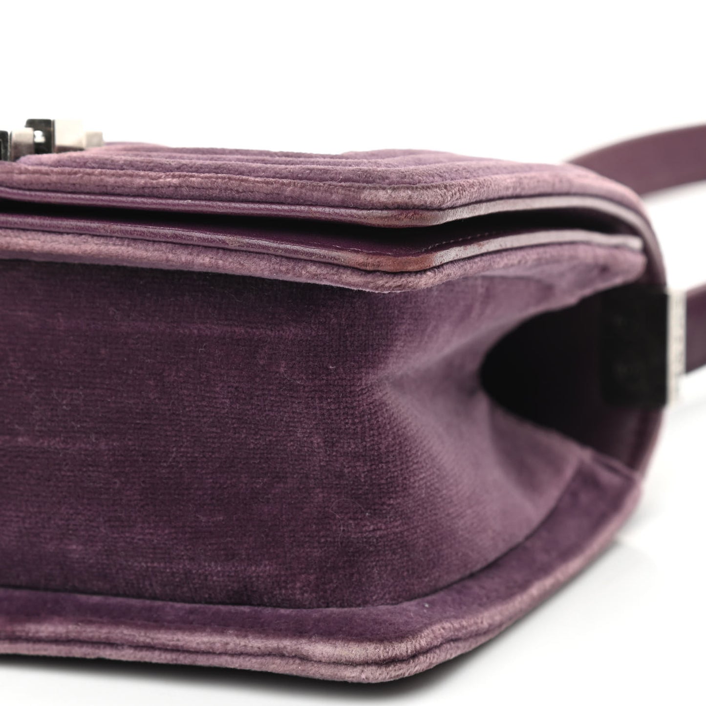 Velvet Quilted Small Boy Flap Purple