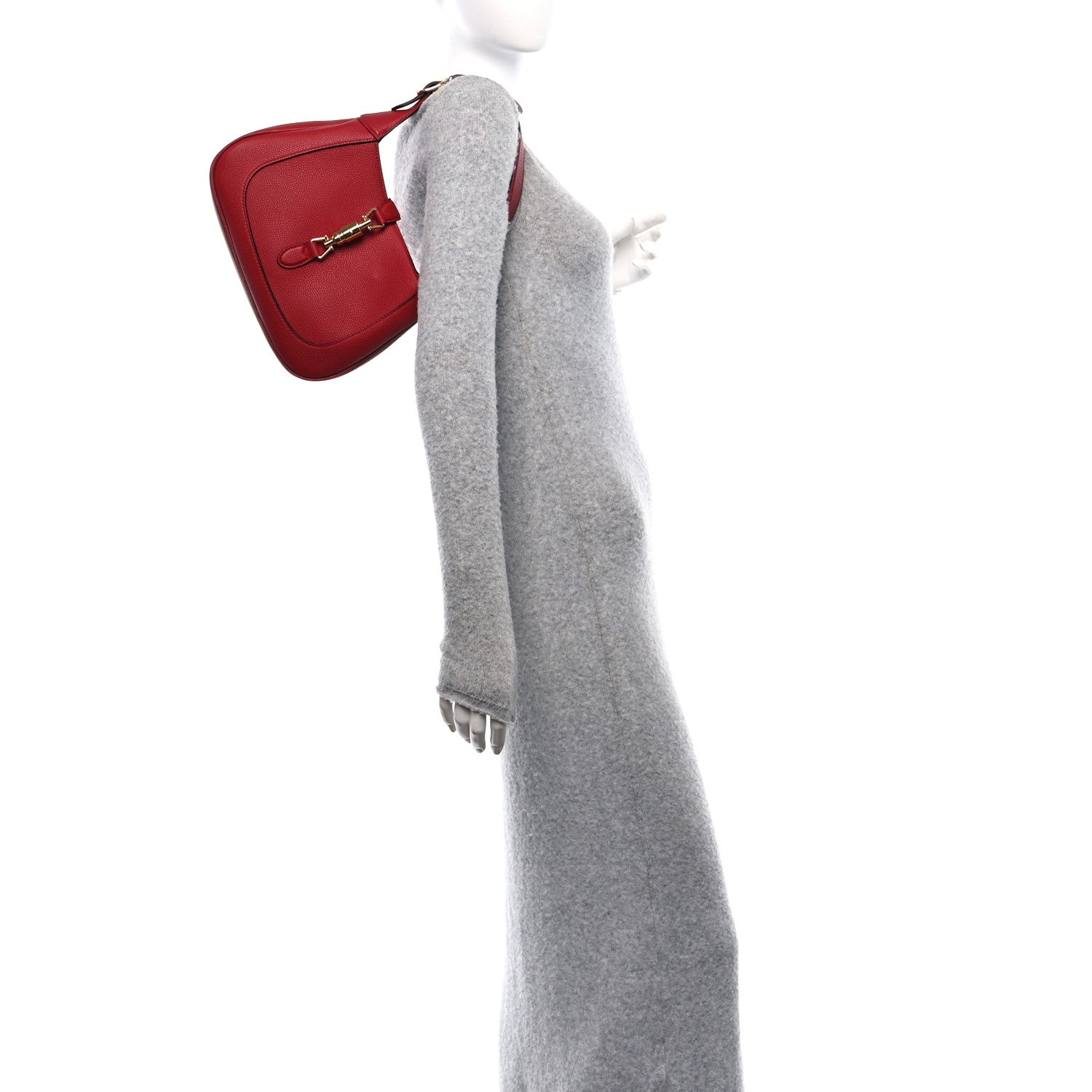 Gucci Ancora Calfskin Small Jackie 1961 Hobo Red 3 of 10