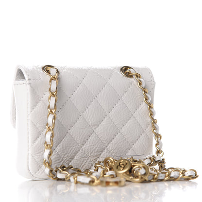 Chanel Shiny Aged Calfskin Quilted Waist Belt Bag White 3 of 8