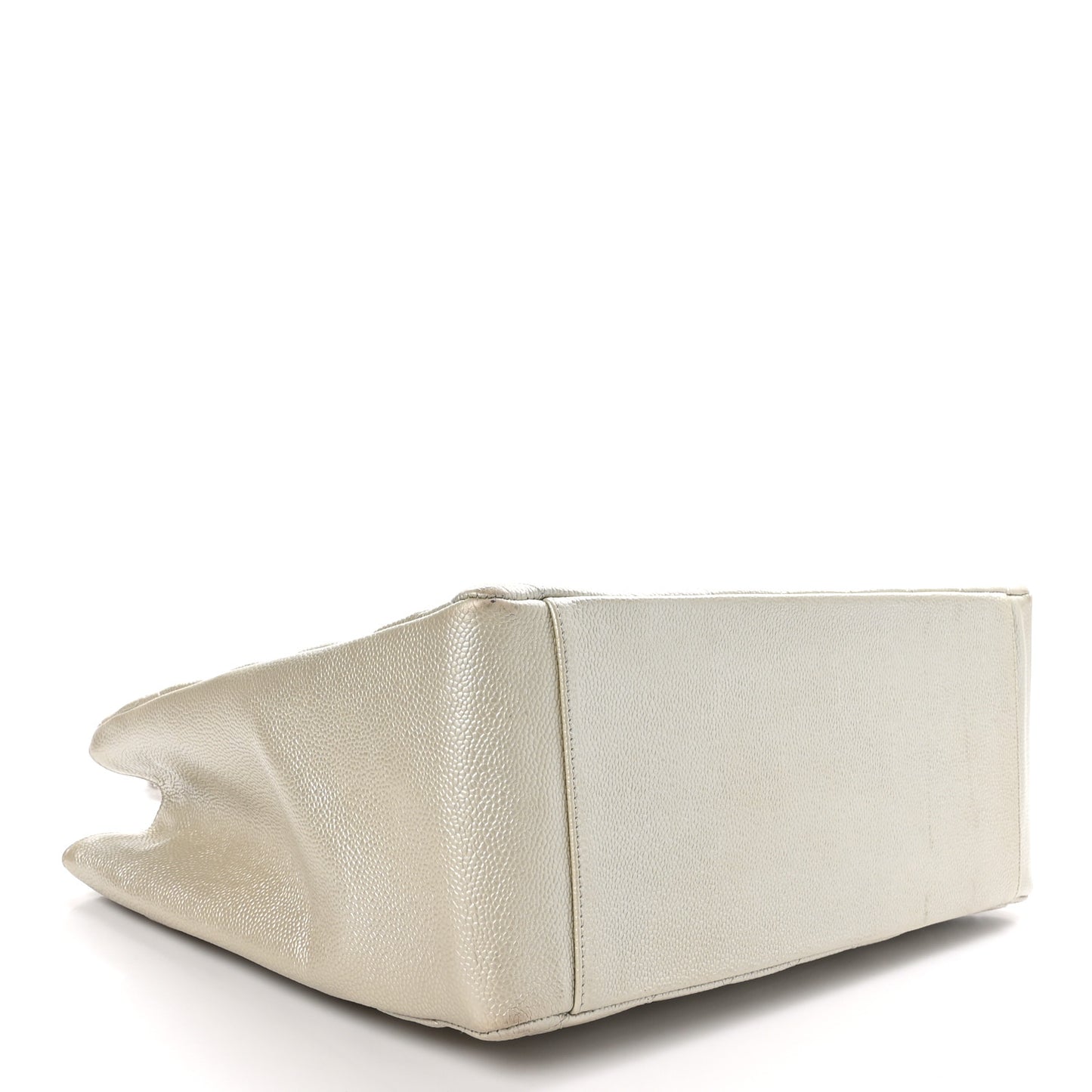 Metallic Caviar Quilted Grand Shopping Tote GST Pearl