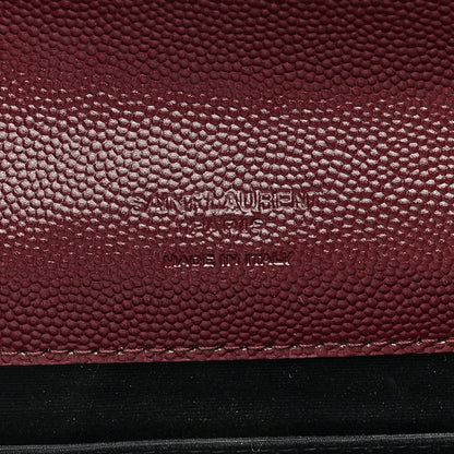 Saint Laurent Grain De Poudre Matelasse Chevron Monogram Envelope Clutch Rouge Legion 6 of 6