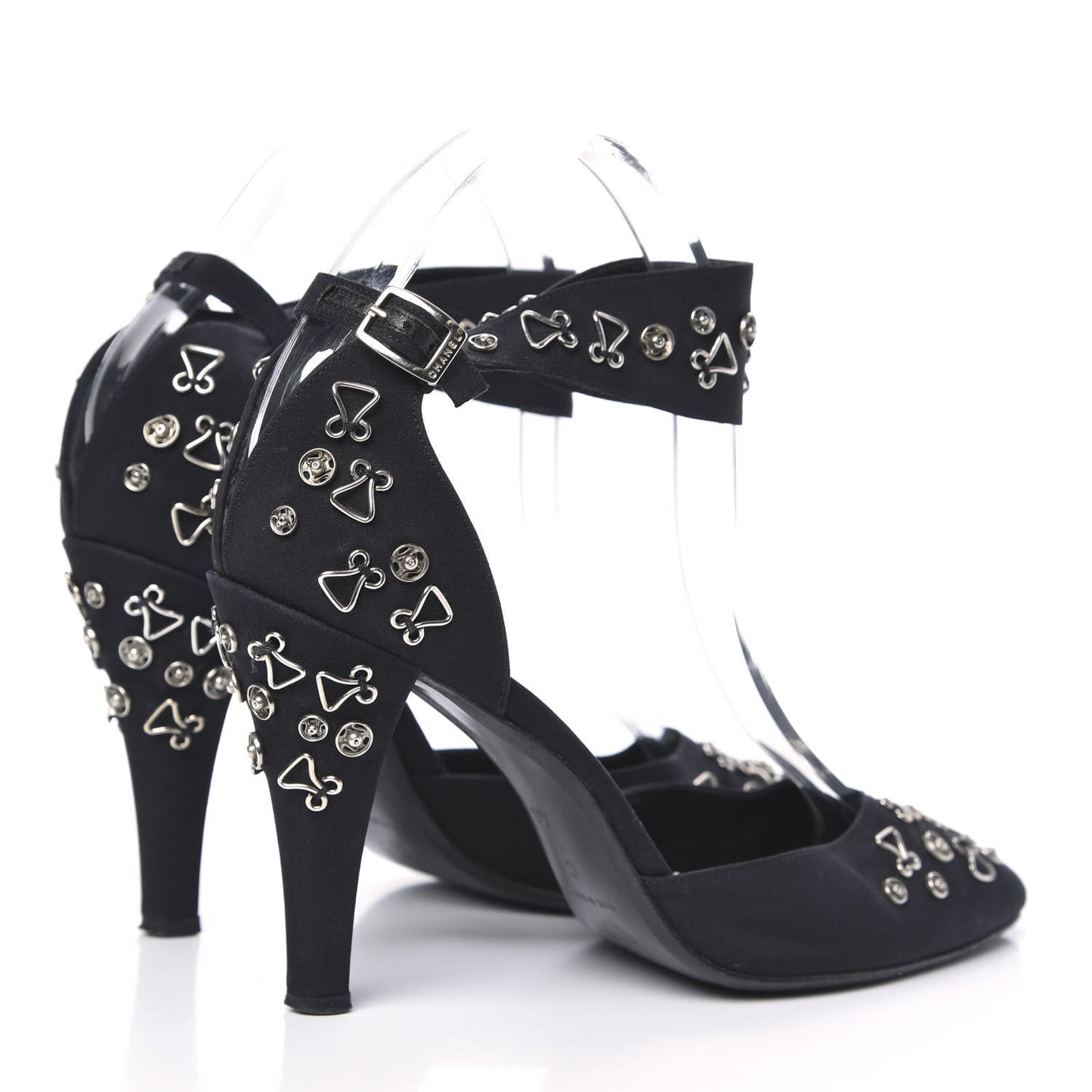 Satin Embellished Pumps 40 Black