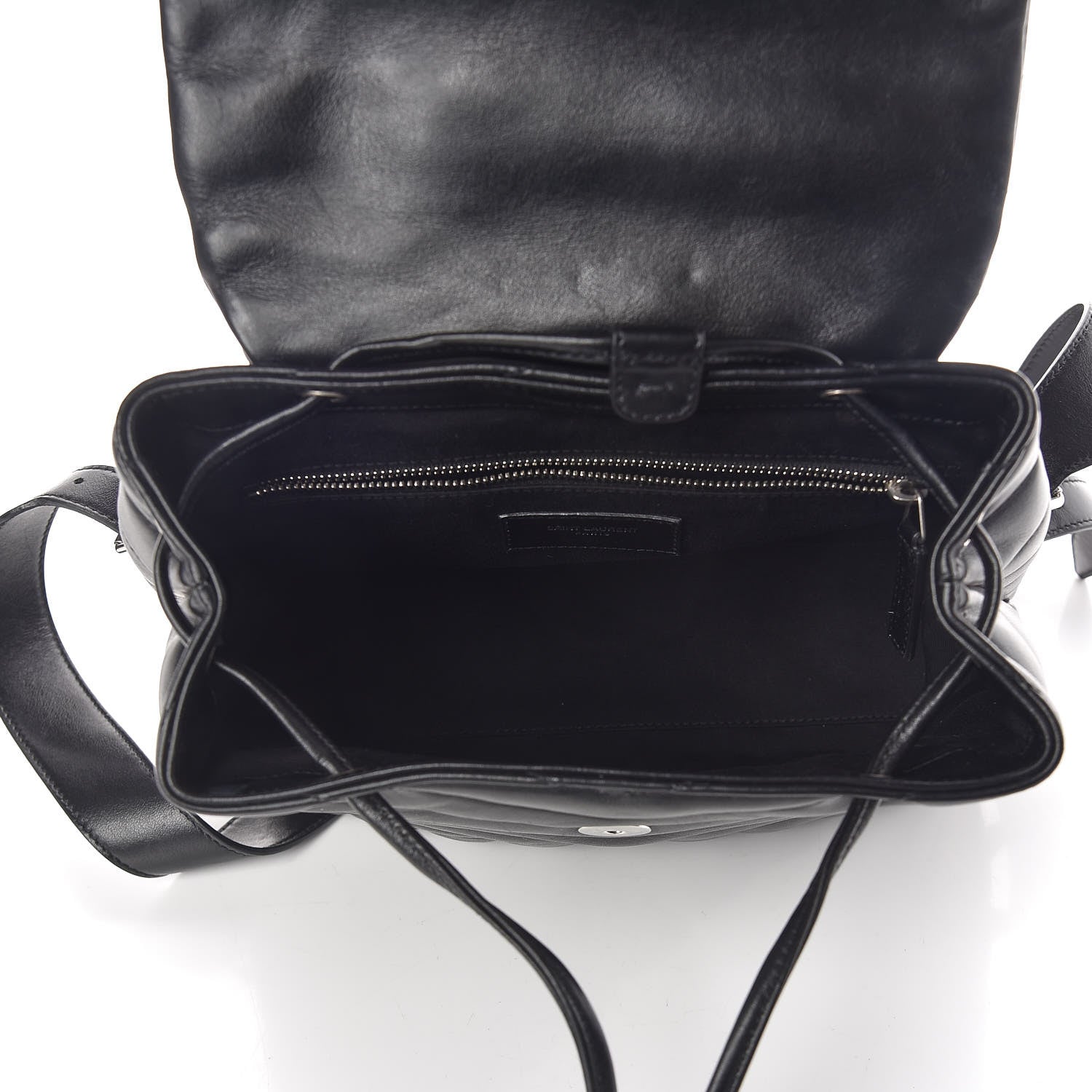 Saint Laurent Calfskin Y Quilted Monogram Small Loulou Backpack Black 5 of 9