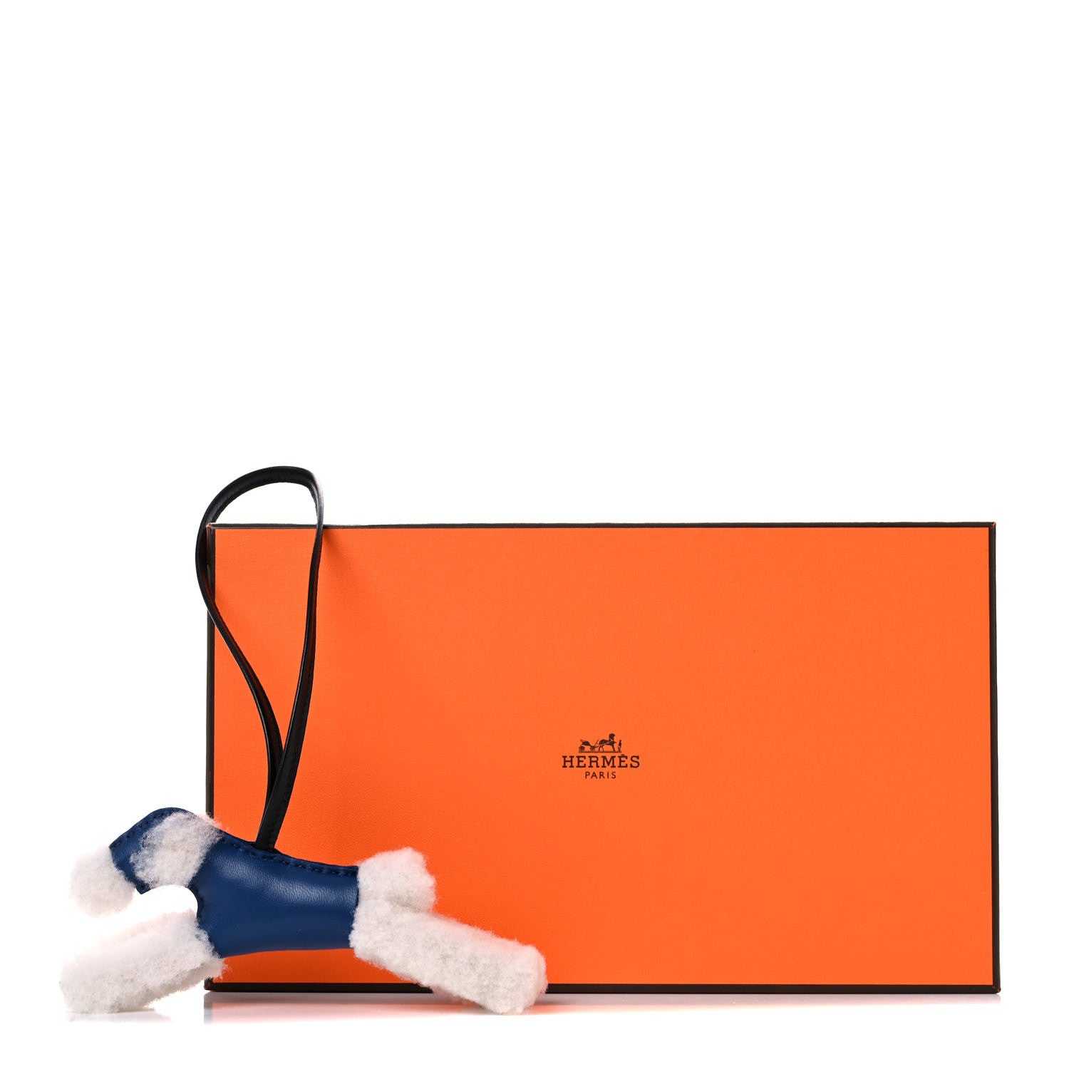 Hermes Milo Lambskin Shearling Budy Charm Bleu Saphir 4 of 4