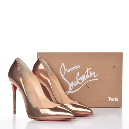 Christian Louboutin Metallic Patent Pigalle Follies 100 Pumps 40 Cappuccino 8 of 8