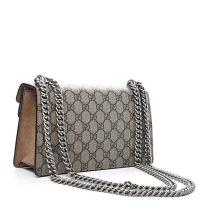 Gucci GG Supreme Monogram Suede Crystal Small Dionysus Shoulder Bag Beige Ebony Taupe 2 of 4