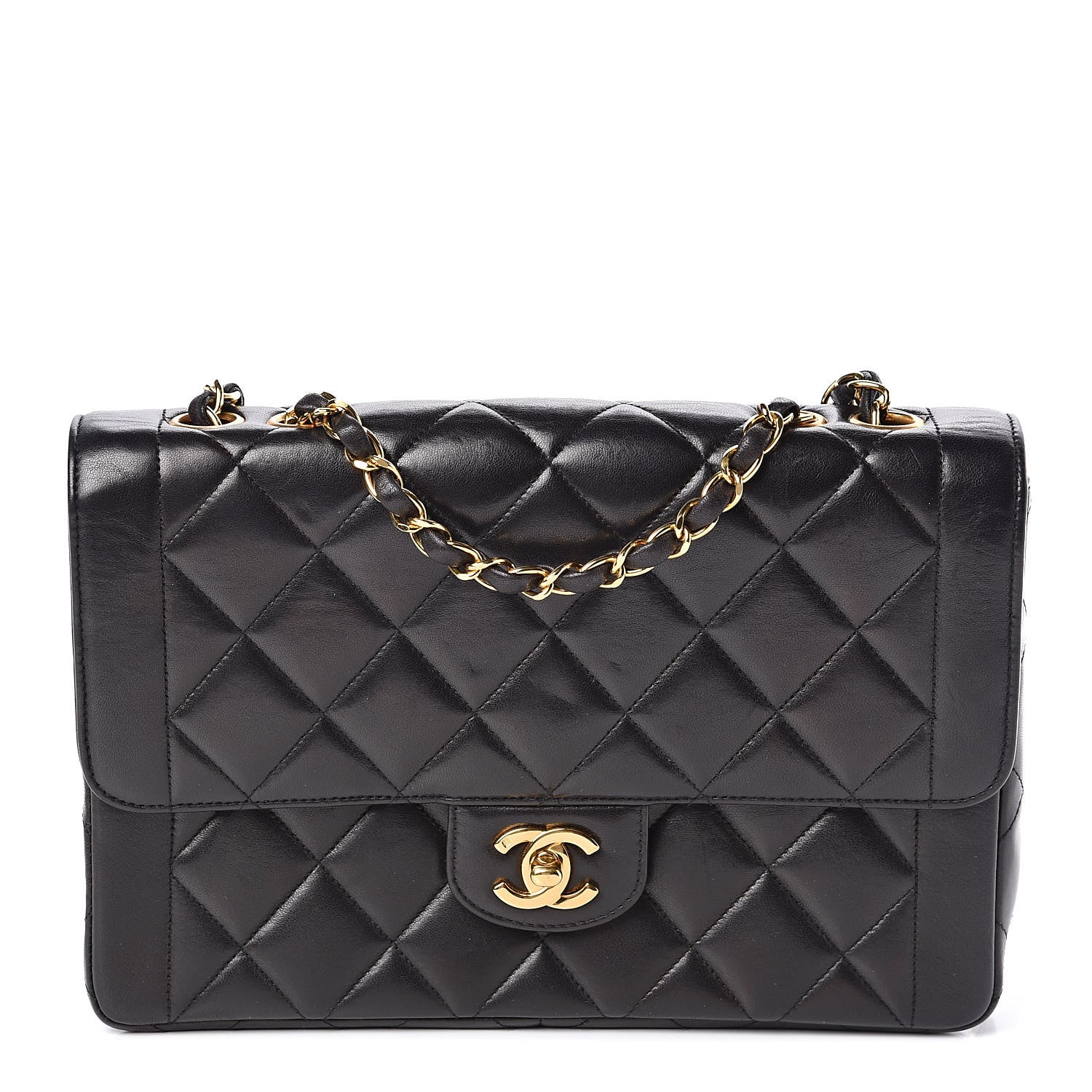Chanel Lambskin Quilted Medium Single Flap Black 2 of 15