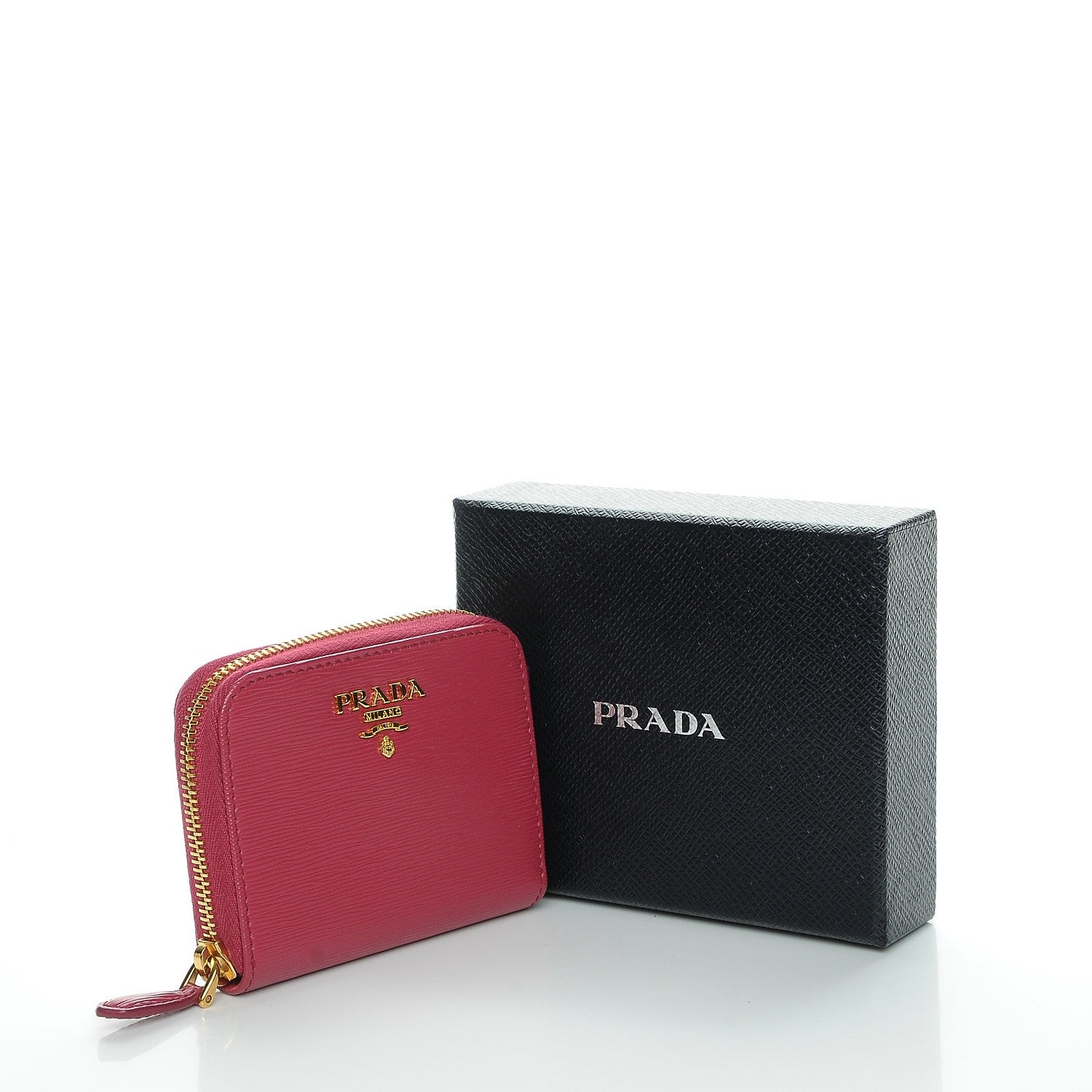 Prada Vitello Move Metal Coin Purse Ibisco 8 of 8