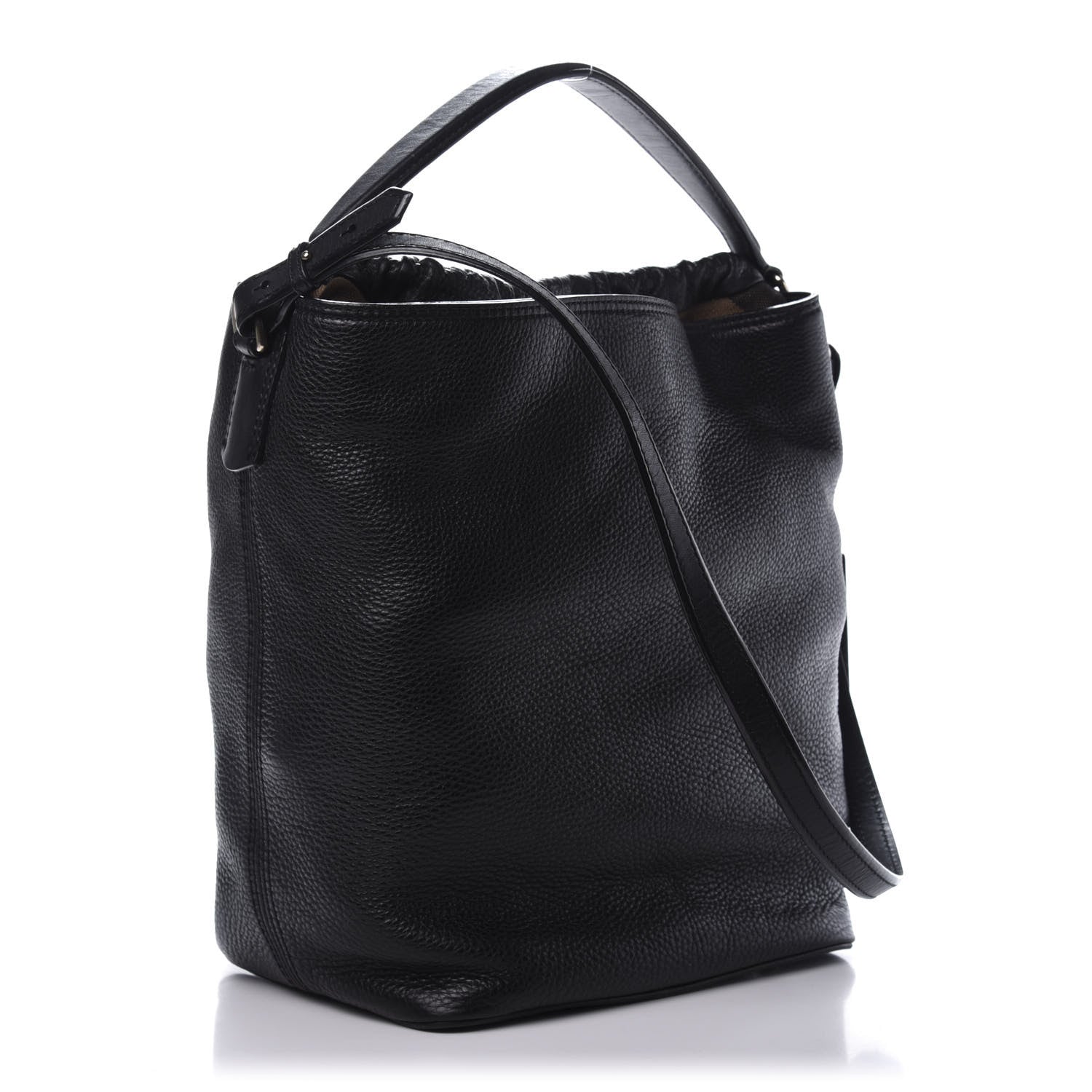 Burberry Grainy Calfskin Medium Check Ashby Hobo Black 3 of 10