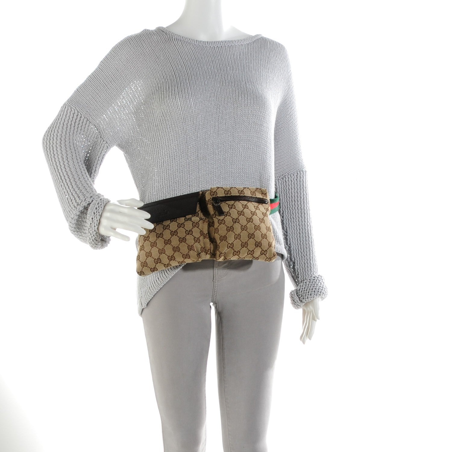 Gucci Monogram Web Belt Bag Dark Brown 2 of 9